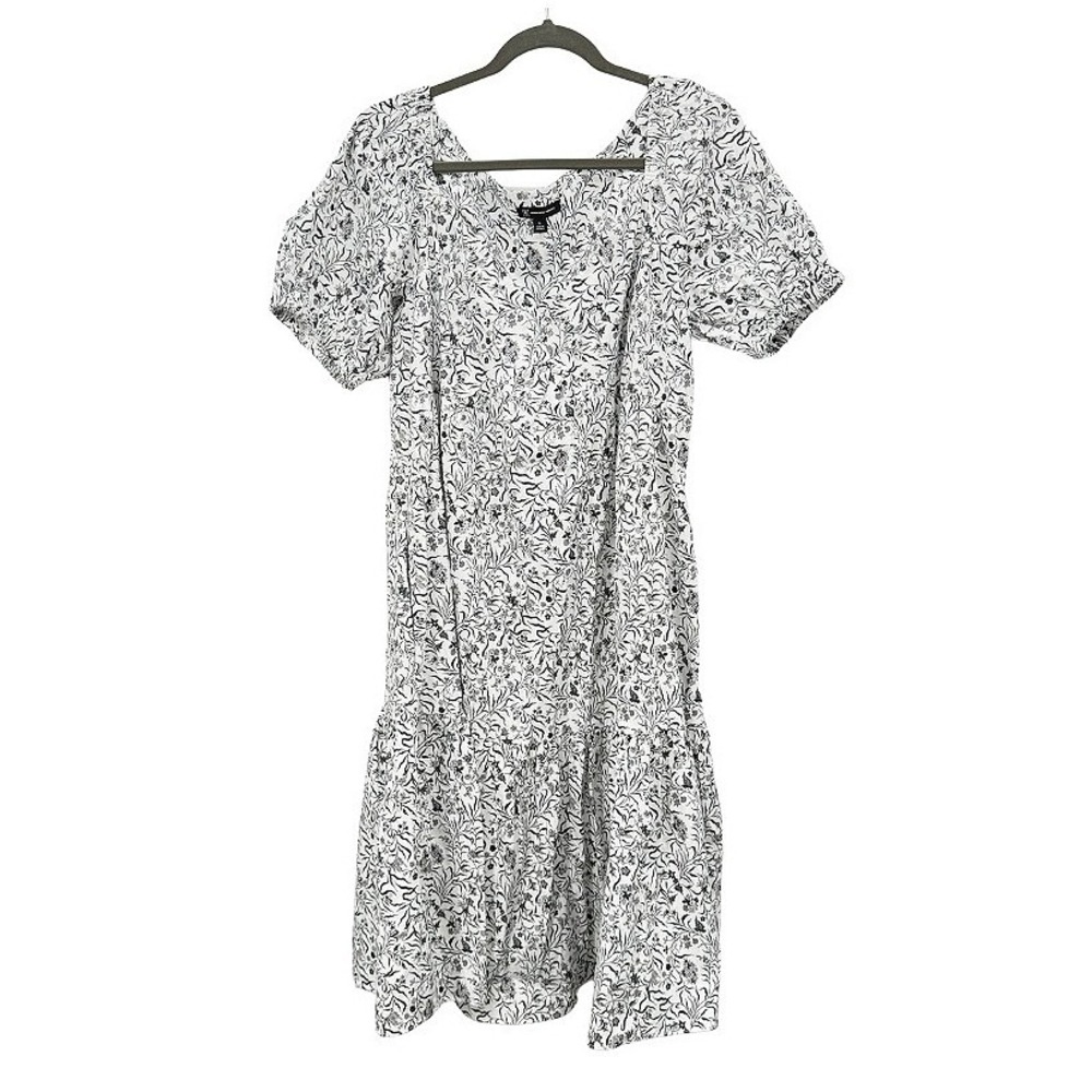 INC International Midi Milkmaid Cottage Core Peasant Dress Floral Print Size XL